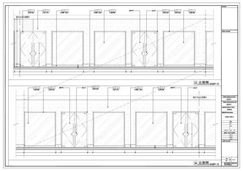 商場(chǎng)深化設計施工圖一層立面圖33-34