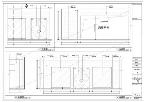商場(chǎng)深化設計施工圖一層立面圖12-14
