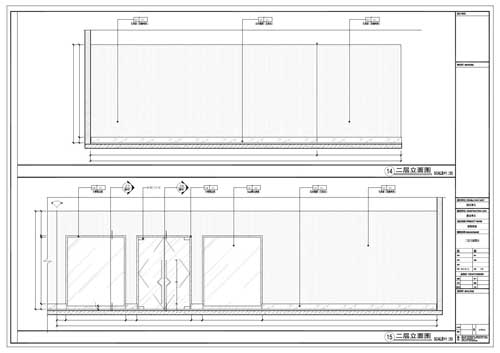 商場(chǎng)深化設計施工圖二層立面圖14-15