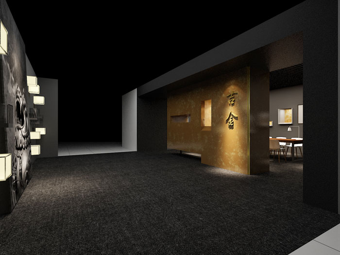 古董拍賣(mài)展會(huì )展廳裝修設計案例效果圖