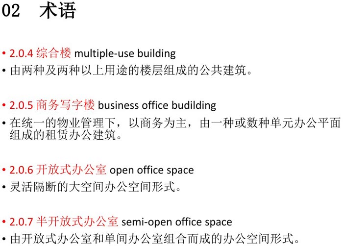 辦公建筑設計規范術(shù)語(yǔ)解讀圖