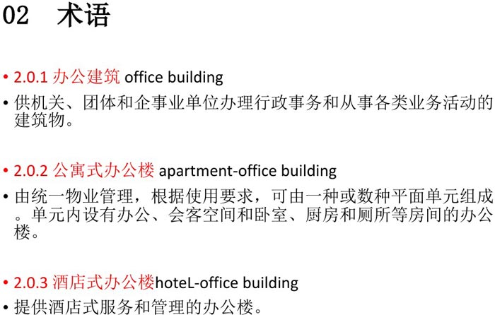辦公建筑設計規范術(shù)語(yǔ)解讀圖